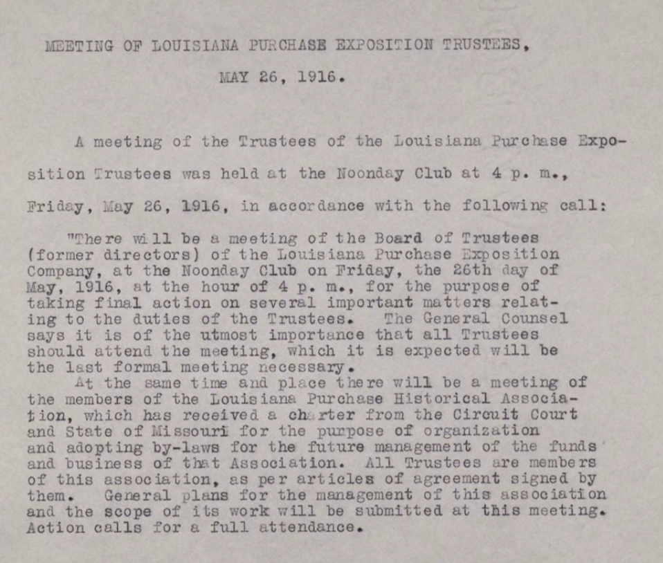 1916-05-26 Trustees Meeting