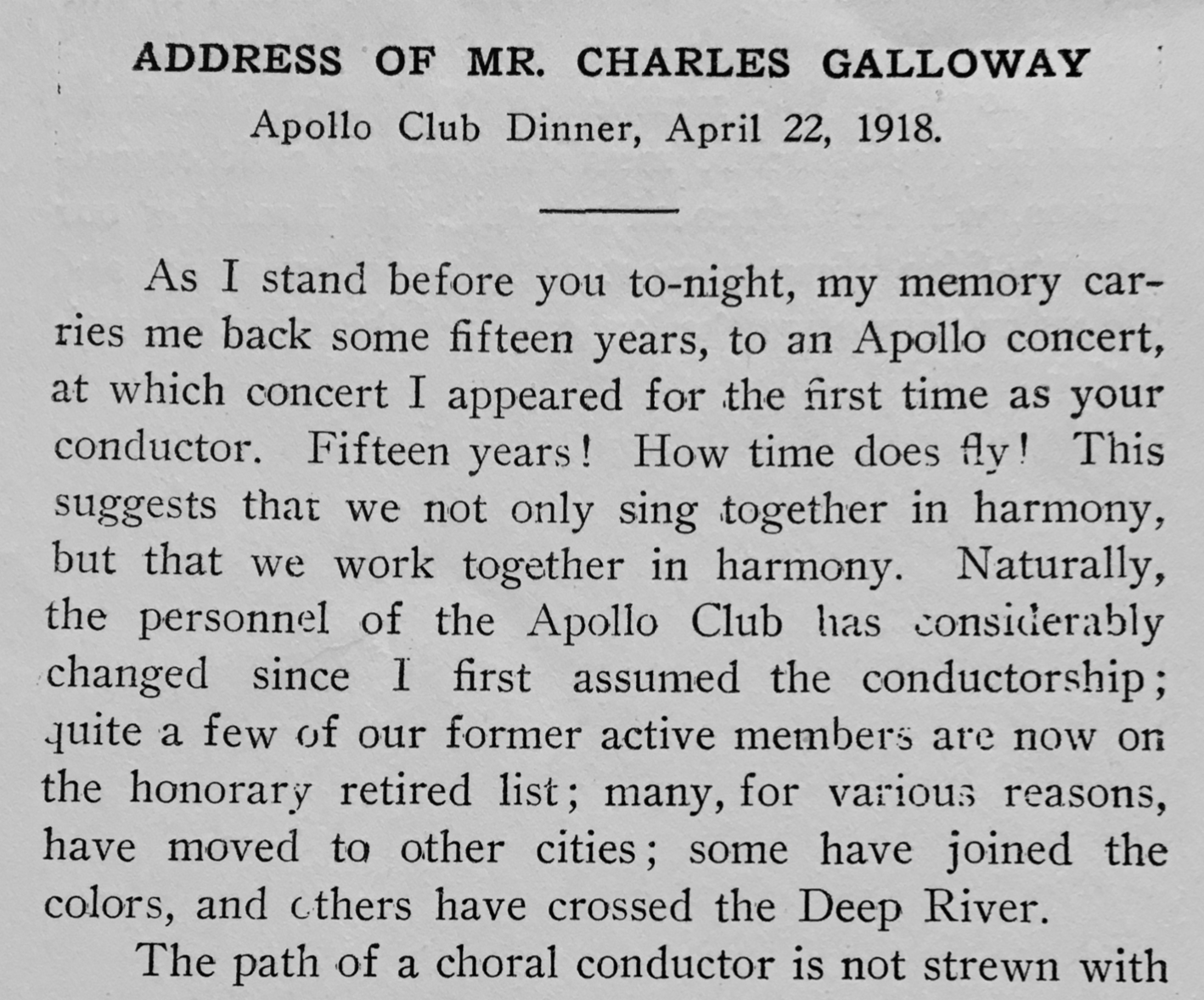 1918-04-22 Address of Mr. Charles Galloway
