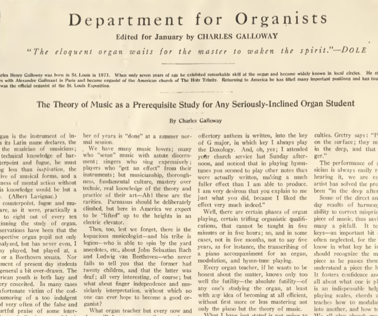 Department for Organists