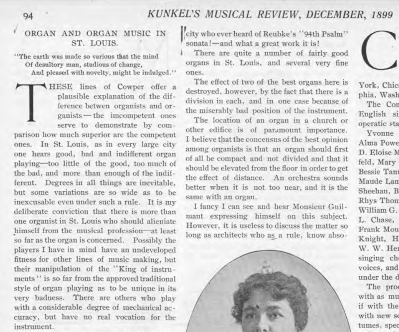 Organ and Organ Music in St. Louis