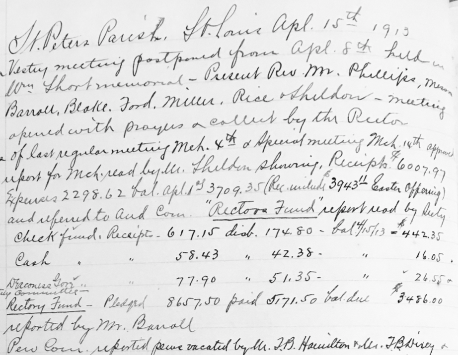 1924-02-06 Vestry Report