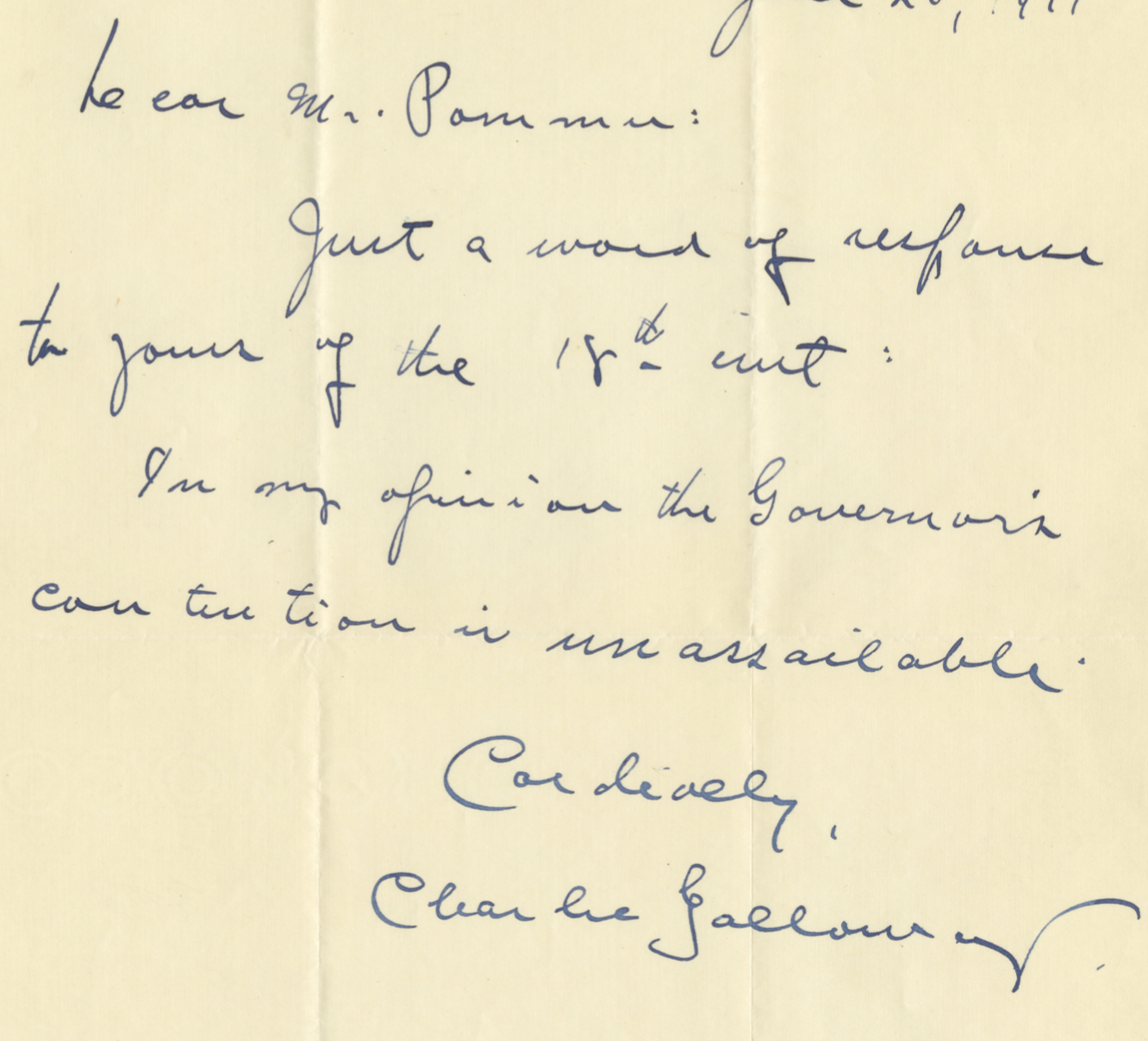 n.d Letter to Charles Galloway